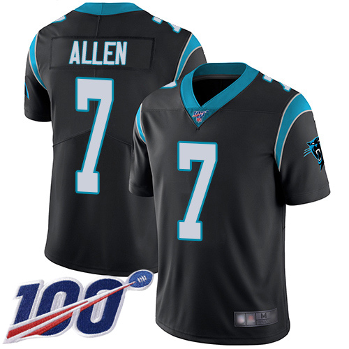 Carolina Panthers Limited Black Men Kyle Allen Home Jersey NFL Football #7 100th Season Vapor Untouchable->nfl t-shirts->Sports Accessory